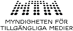 Myndigheten för tillgängliga medier logotyp
